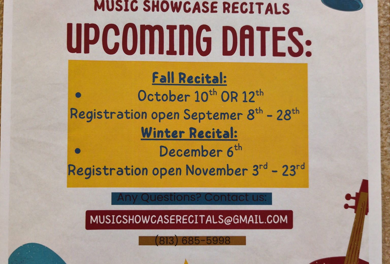 2025 Fall & Winter Recitals